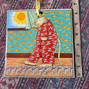 Nancy Carlson Catatonic Trivet Turned Hanging Art